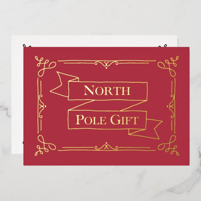 North Pole Gift Certificate Red &  (Front/Back)