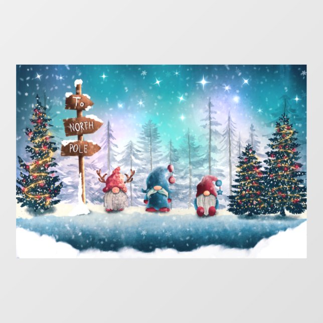 North Pole Gnomes Window Cling (Sheet)