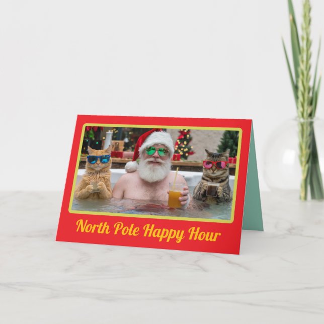 North Pole Happy Hour Holiday Card (Front)