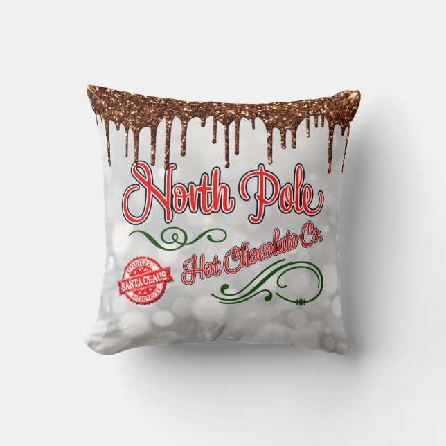 North Pole Hot Chocolate Cushion (Front)