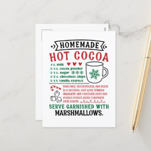 North Pole Hot Chocolate recipe Holiday Postcard