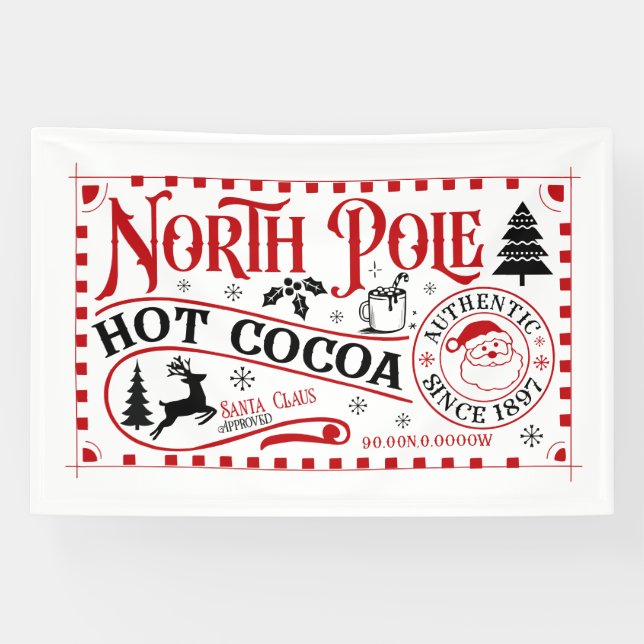 North Pole Hot cocoa Christmas Banner (Horizontal)