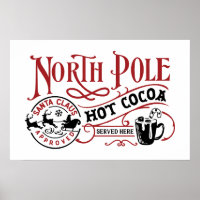 North Pole hot cocoa word art