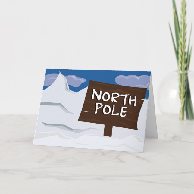 North Pole Illustration Holiday Card (Front)