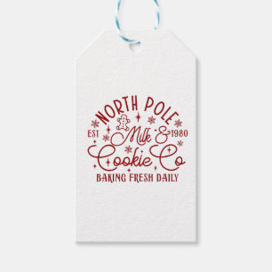 North Pole Milk and Cookie Baked Fresh Daily Since Gift Tags