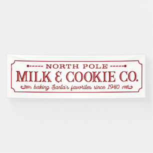 North Pole milk and cookie company Christmas Banner
