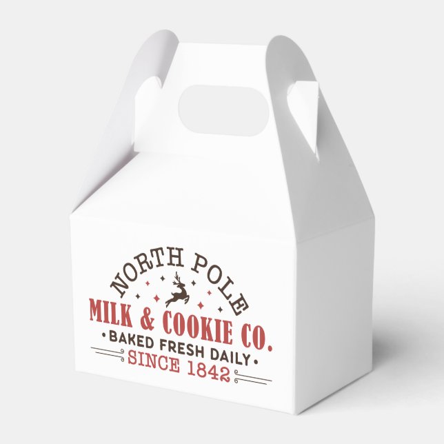 North Pole Milk Cookie Christmas Holiday  Favour Box (Front Side)