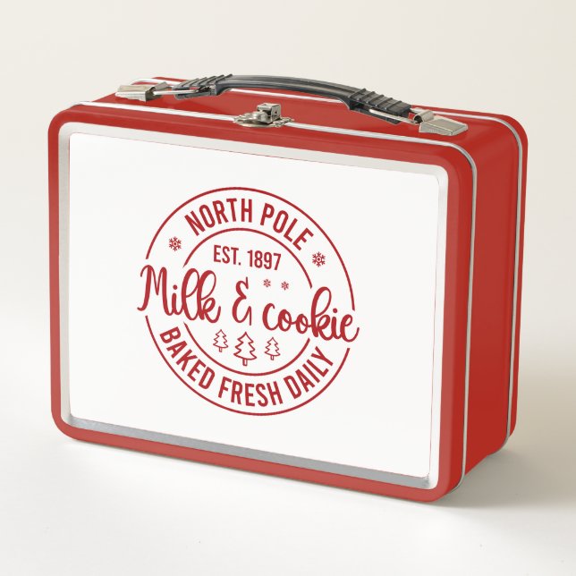North Pole Milk Cookie  Metal Lunch Box (Front)