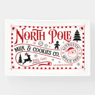 North Pole Milk cookies Christmas Banner