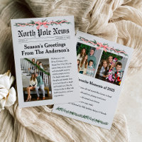 North Pole Newspaper Christmas Photo Card