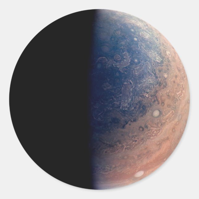 North pole of Jupiter image from Juno Classic Round Sticker (Front)