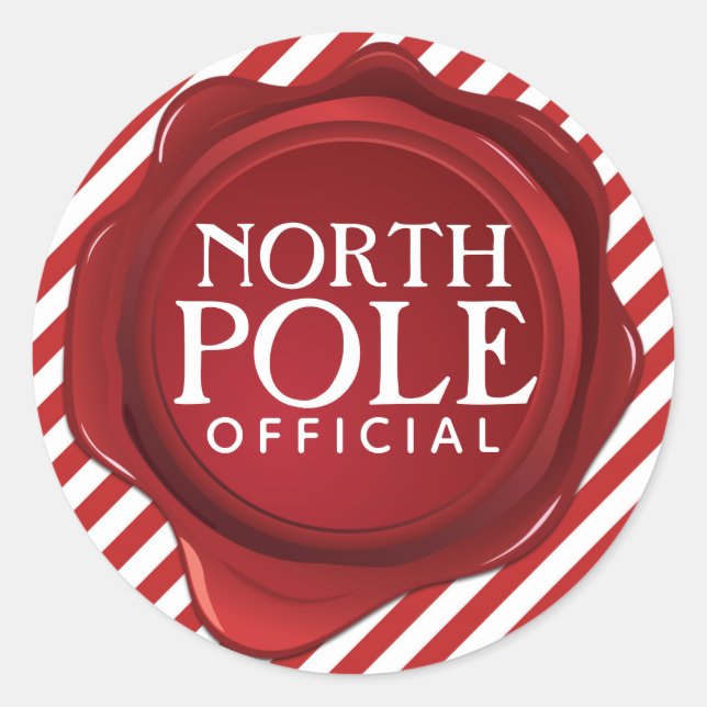 North Pole Official Wax Seal Striped Christmas (Front)