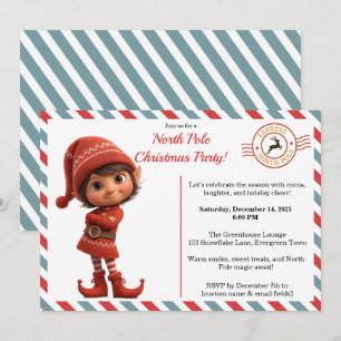 North Pole party Magic   Enchanted Elf Invitation