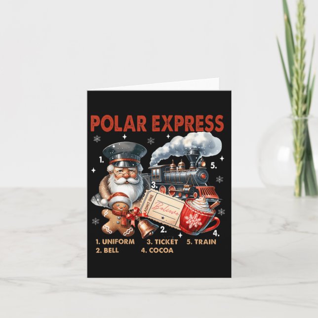 North Pole Polar Express All Abroad Believe Train  Card (Front)