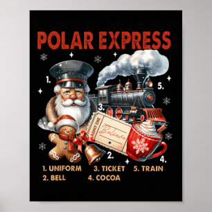 North Pole Polar Express All Abroad Believe Train  Poster