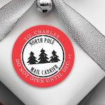 North Pole postage Stamp Express  Classic Round Sticker<br><div class="desc">This design may be personalised in the area provided by changing the photo and/or text. Or it can be customised by clicking Personalise this Template and then choosing the click to customise further option and delete or change the colour of the background, add text, change the text colour or style,...</div>