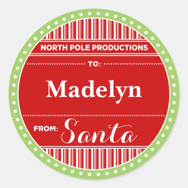 North Pole Productions Christmas Classic Round Sticker (Front)