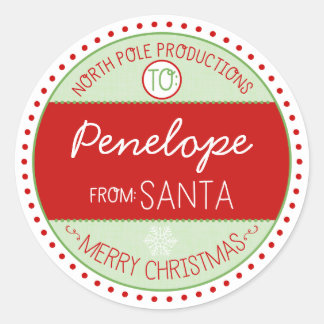 North Pole Productions Christmas Sticker Tags