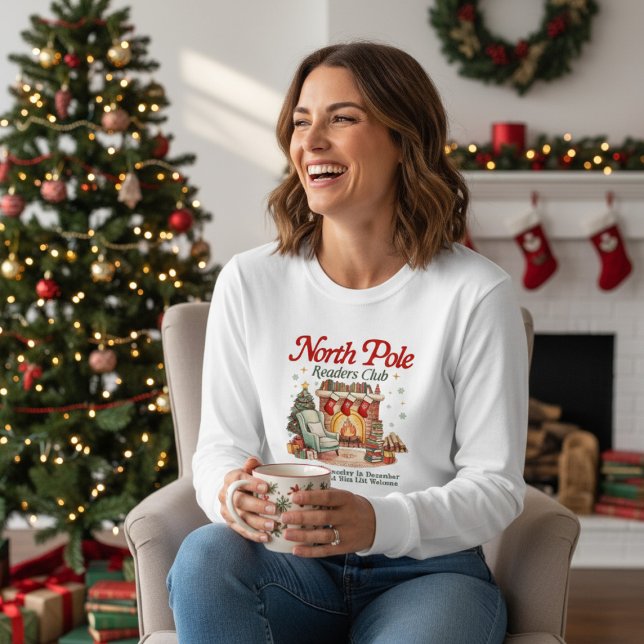 North Pole Readers Club Book Lover Christmas Tri-Blend Shirt (Creator Uploaded)