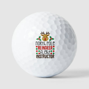 North Pole Reindeer Flight Instructor Christmas Golf Balls
