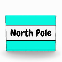 NORTH POLE Retro Bright Aqua Mint White Stripes