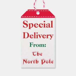 North Pole Santa Christmas Gift Tags