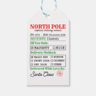 North Pole Santa Christmas Personalized  Gift Tags