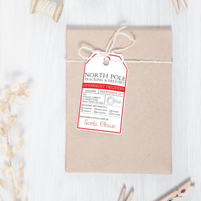 North Pole Santa Claus Delivery Christmas Gift Tags (Creator Uploaded)