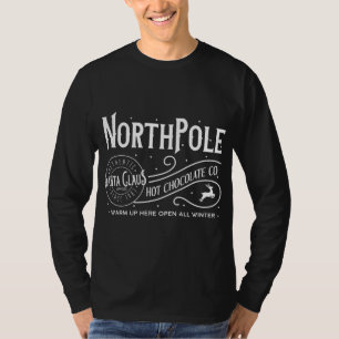 North Pole Santa Claus Hot Chocolate Co Christmas  T-Shirt