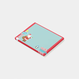 North Pole Santa Scene with Candy Canes Post-it Notes