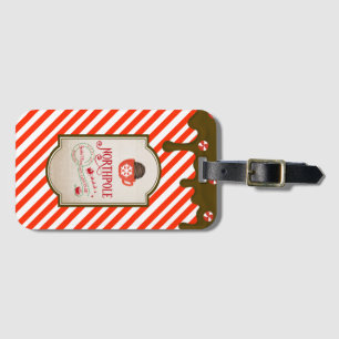 North Pole Santa Shop Funny Christmas Elf Made Luggage Tag