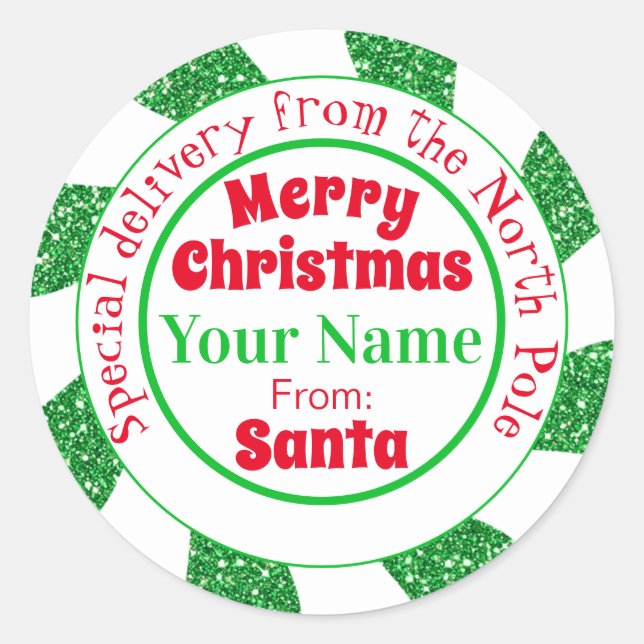 North Pole Santa Special Delivery Classic Round St Classic Round Sticker (Front)