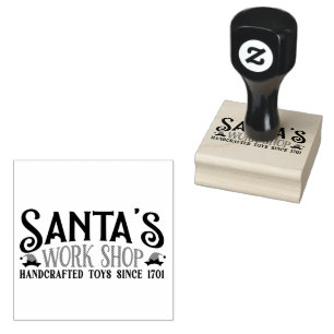North Pole Santa's Workshop Rubber Stamp