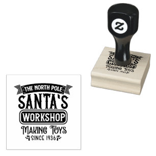 North Pole Santa's Workshop Rubber Stamp