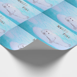 North Pole Seal Baby Seasons Greetings Wrapping Paper