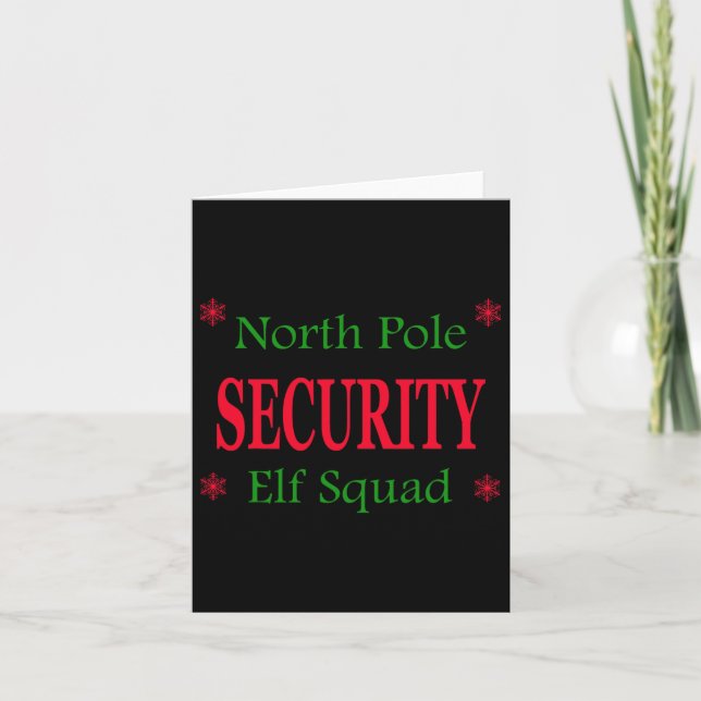 North Pole Security Elf Detail Christmas  Card (Front)