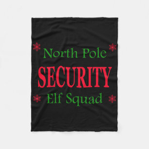 North Pole Security Elf Detail Christmas  Fleece Blanket