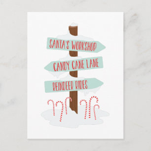 North Pole Signs Postcard