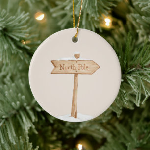 North Pole Snowball Christmas Ceramic Tree Decoration