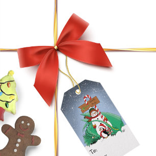 North Pole Snowman Dragon Penguin Christmas  Gift Tags