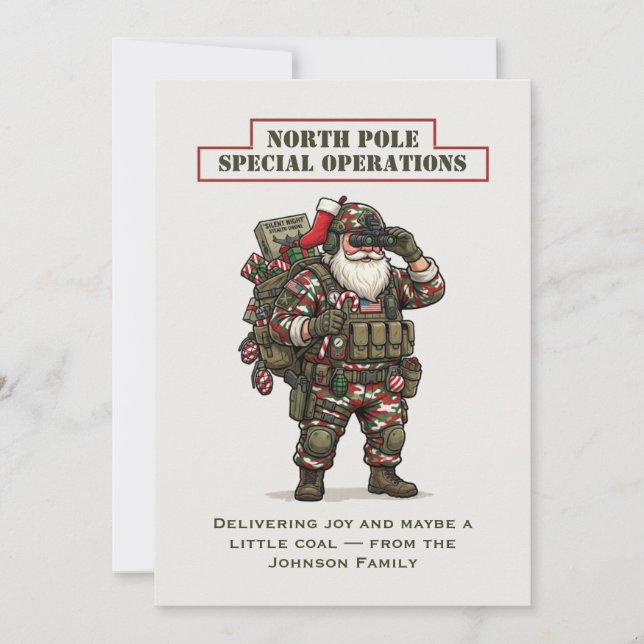 North Pole Special Operations Christmas Card (Front)