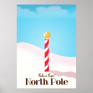 North Pole travel poster