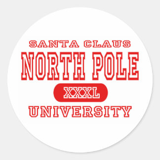 North Pole University Classic Round Sticker