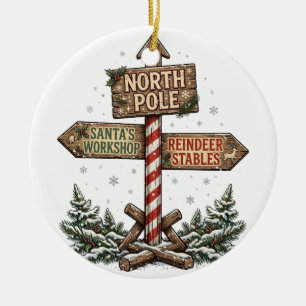 North Pole Vintage Ornament