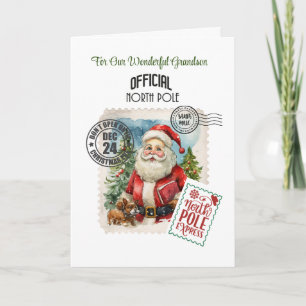 North Pole Vintage Santa 5" x 7" Folded Card