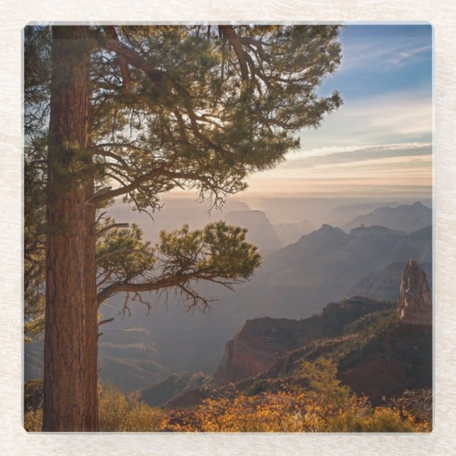 North Rim Sunrise Glass Coaster (Front)