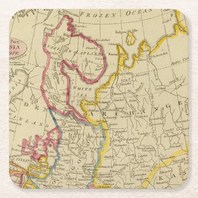 North Russia in Europe Square Paper Coaster (Front)