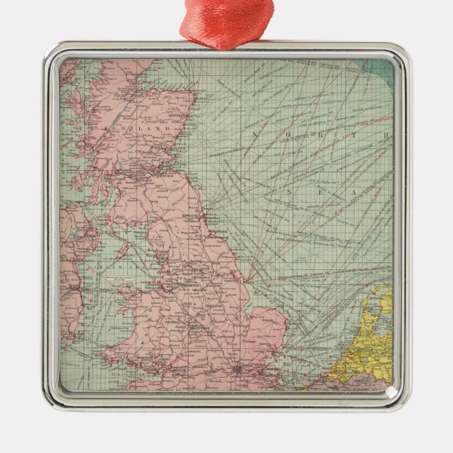 North Sea Metal Tree Decoration (Front)
