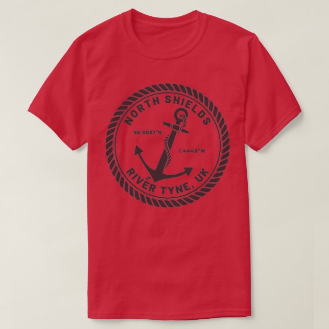 North Shields River Tyne Anchor Design T-Shirt (Design Front)
