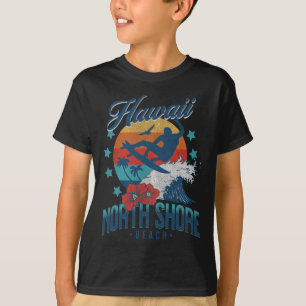 North Shore Beach Hawaii Surfing Vintage Hawaiian T-Shirt